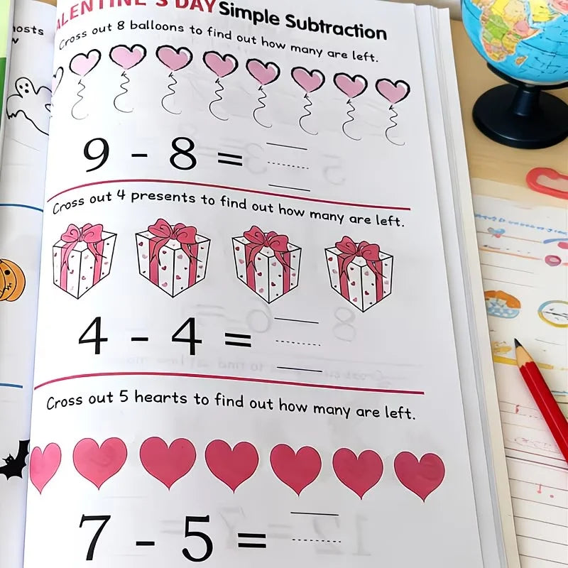 64 Pages Addition Subtraction Math Workbook Kids Interactive Learning