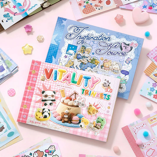 M5 Sticker Material Korean Ins Beauty DIY Handmade Book Stickers Peaceful Pleasures Health and Wellness