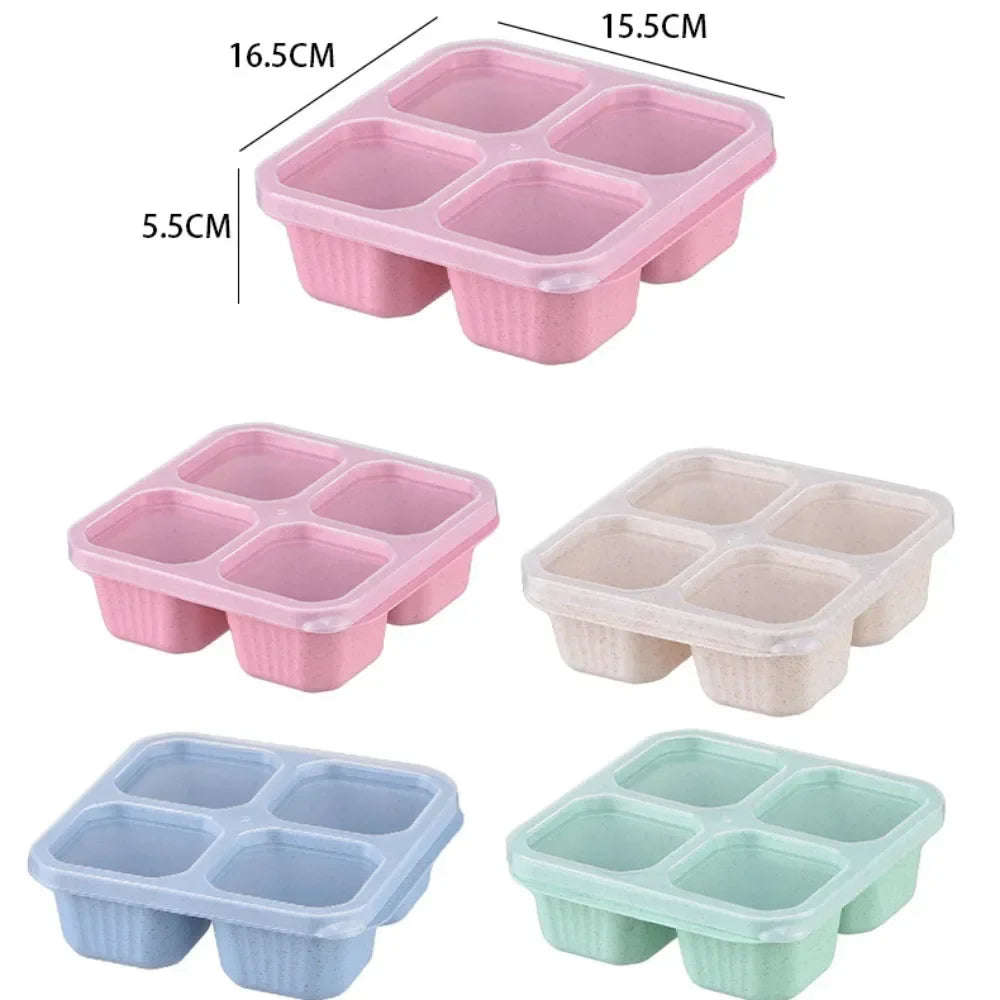 4-Grid Reusable Meal Prep Lunch Container – Kids & Adults