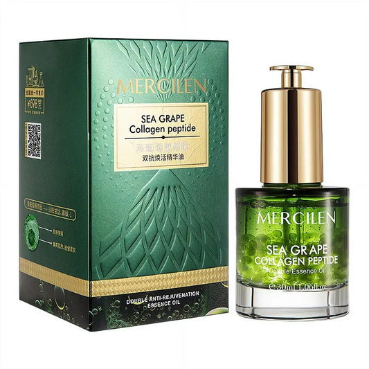 Sea Grape Collagen Peptide Double Essence Oil Facial Care Tightening Moisturizing Brightening Face Serum Korean skin care Peaceful Pleasures Health and Wellness