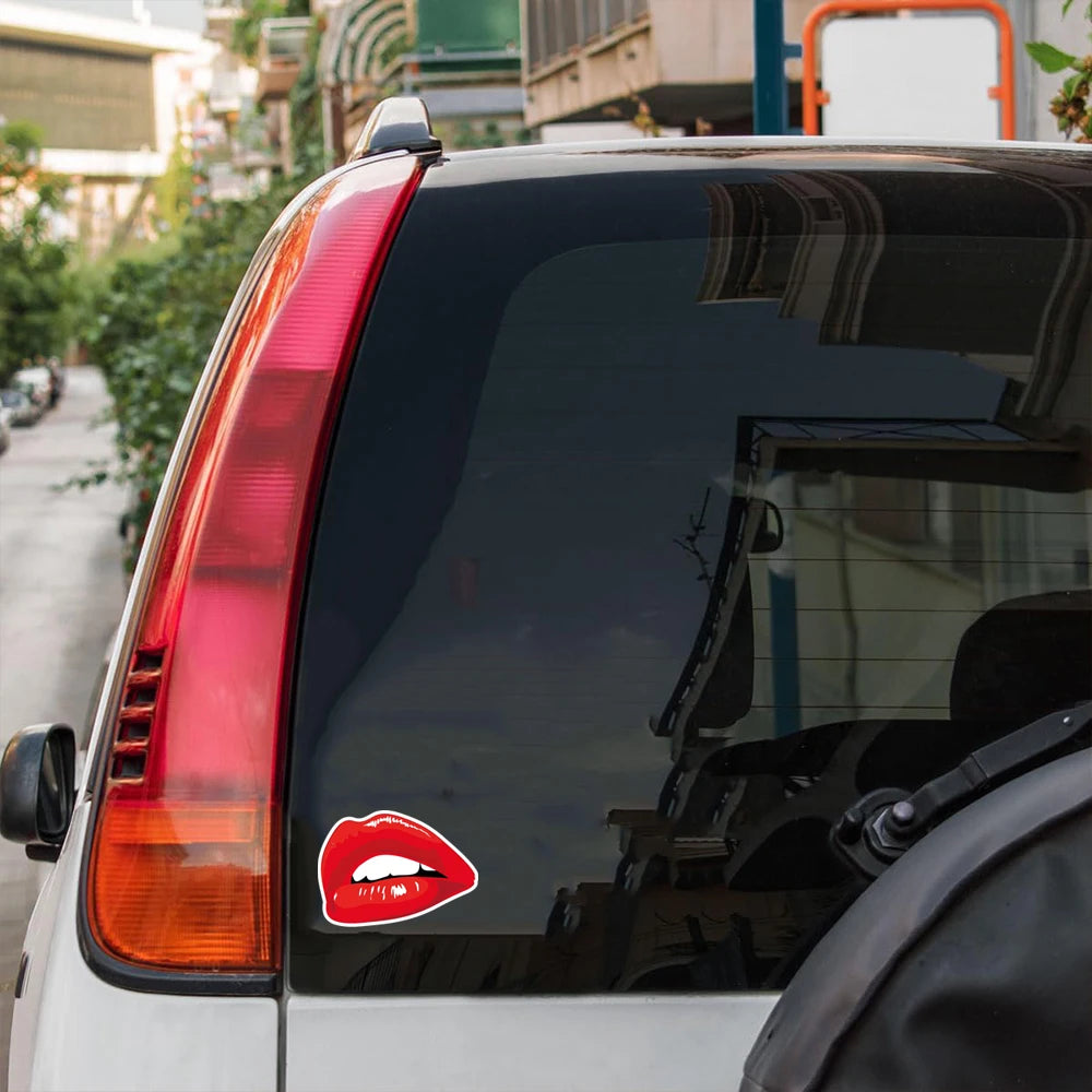 2pcs Red Lips Funny Vinyl Car & Motorbike Sticker Decals 15cm