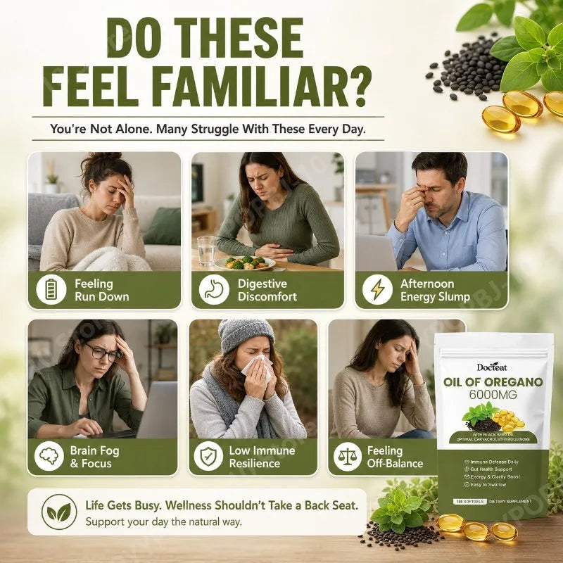 Oil of Oregano 6000mg + Black Seed Oil | 180 Softgels