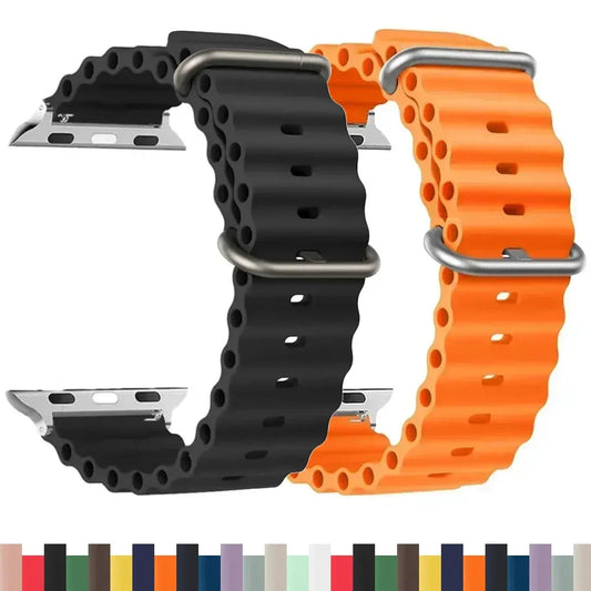 Silicone Ocean strap for Apple watch band Ultra Series 9 SE iwatch 42mm 44mm 45mm 49mm 38mm 40mm 41mm correas 49 44 45 mm bands Peaceful Pleasures Health and Wellness