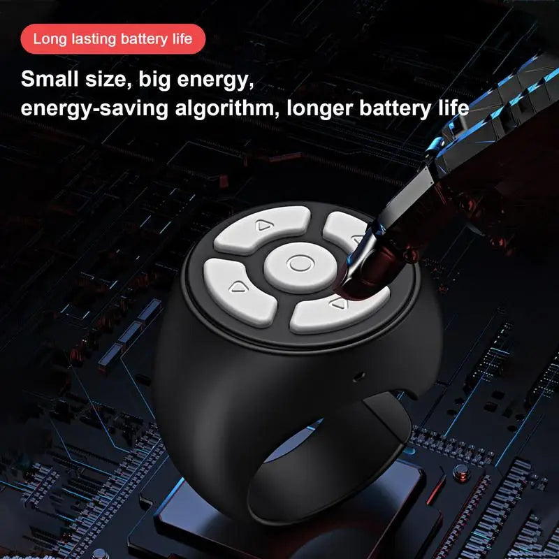 Wireless Scrolling Ring Remote – Bluetooth Finger Page Turner