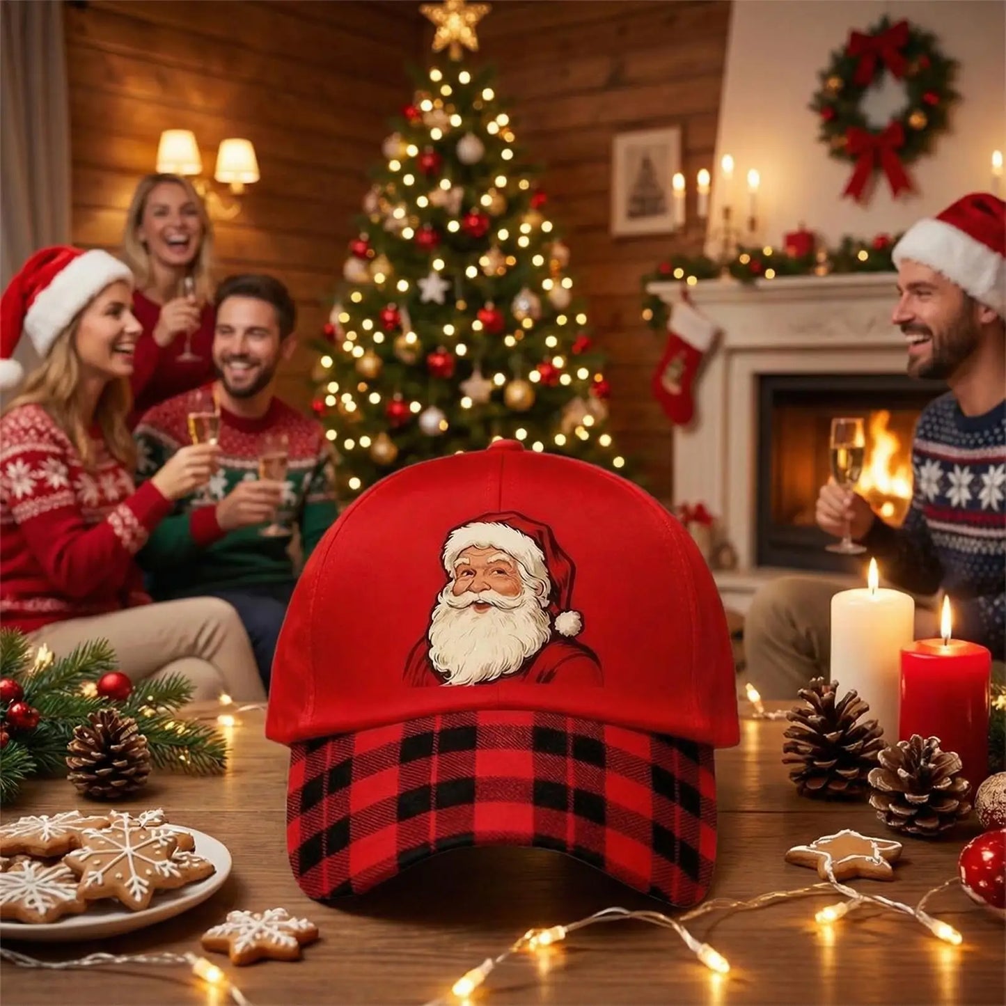 Christmas Santa Baseball Cap | Festive Embroidered Unisex Hat