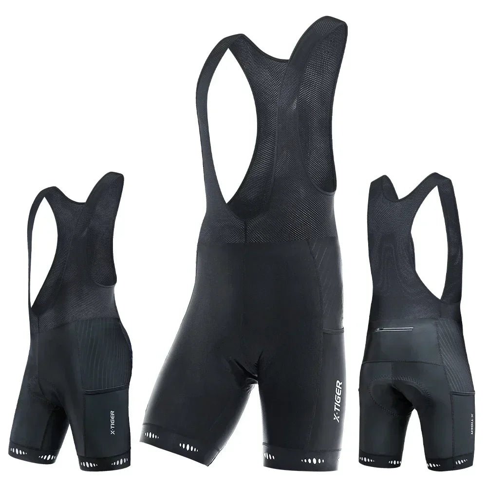 X-TIGER Men's 5D Padded Cycling Bib Shorts | 3 Pockets