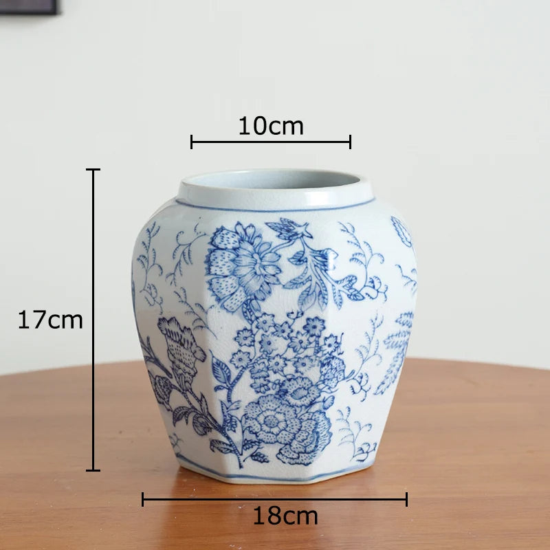 Blue & White Porcelain Vase | Tabletop Flower Décor