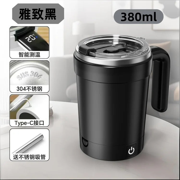 Smart Self-Stirring Mug with Temp Display | Electric Thermos Cup