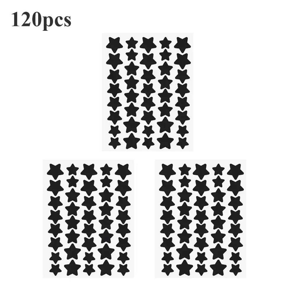 40pcs/120pcs Colorful PE Pimple Patches Cute Star Shaped Pimple Cover Sticker Invisible Pimple Cover Removal Pimple Patch Peaceful Pleasures Health and Wellness Black-120pcs