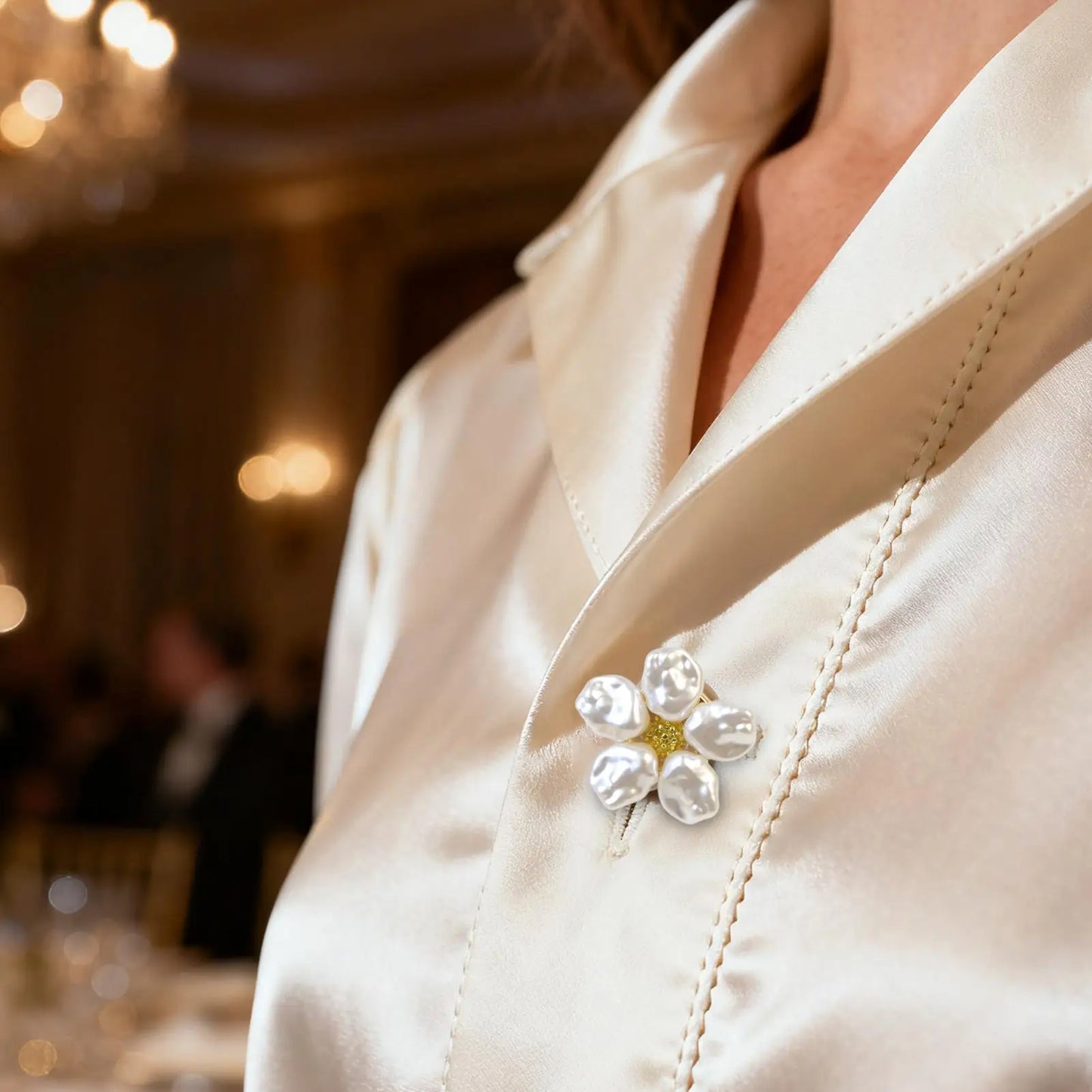 Pearlized Flower Button Clip Jeweled Button Covers Alloy Flower Elegant Cufflinks for Dress Uniform Shirt Embellished Clips Peaceful Pleasures Health and Wellness