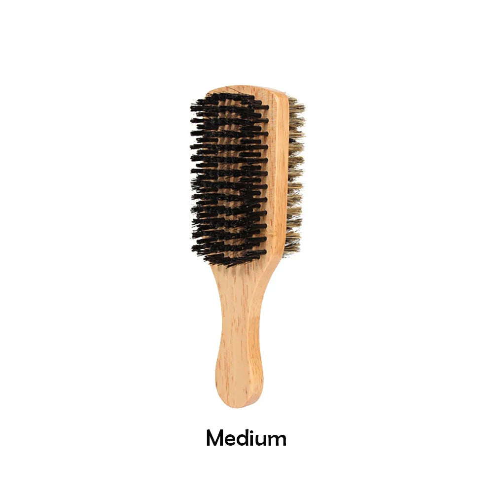 Men's Boar Bristle Hair & Beard Brush – Natural Wood S/M/L