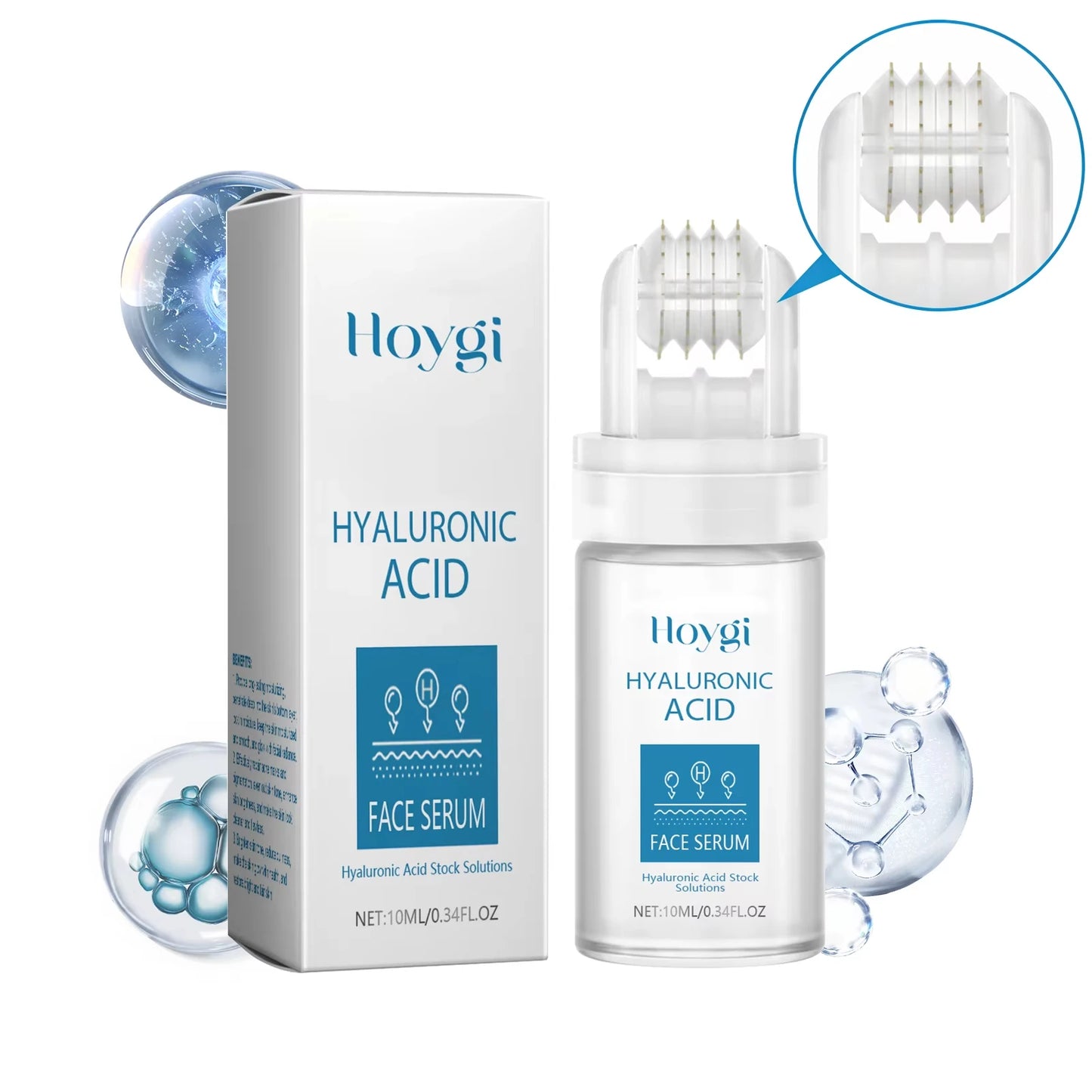 Hyaluronic Acid Microneedle Roller Serum – 0.25mm 64 Pins Peaceful Pleasures Health and Wellness