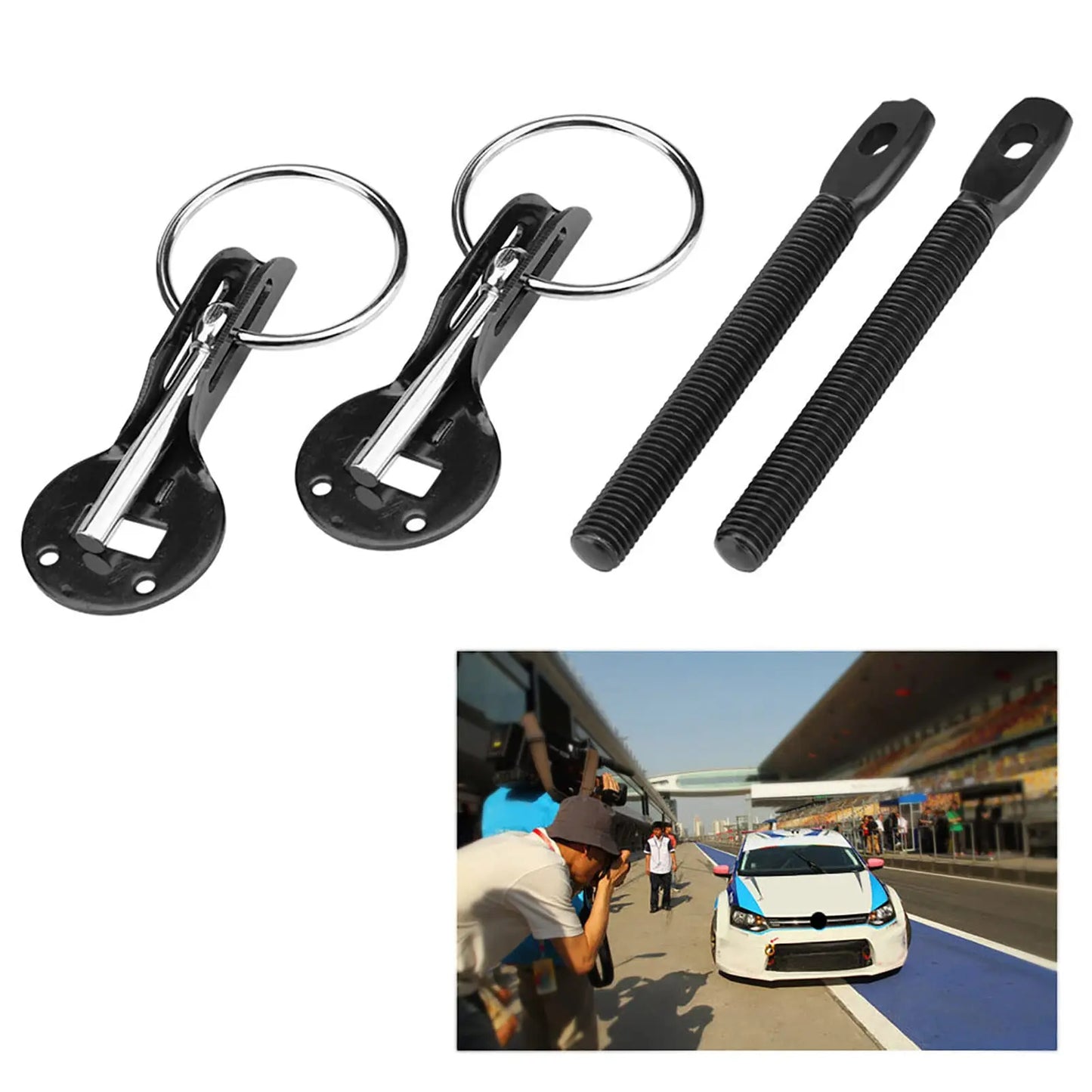 Aluminum Racing Hood Pin Lock Kit – Universal Bonnet Latch