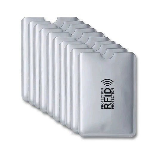 Thickened Aluminum Foil Bank Card Anti-theft Swipe Sleeve /RFID Anti-degaussing ID Card Anti-reading Card Sleeve Peaceful Pleasures Health and Wellness White 10PCS