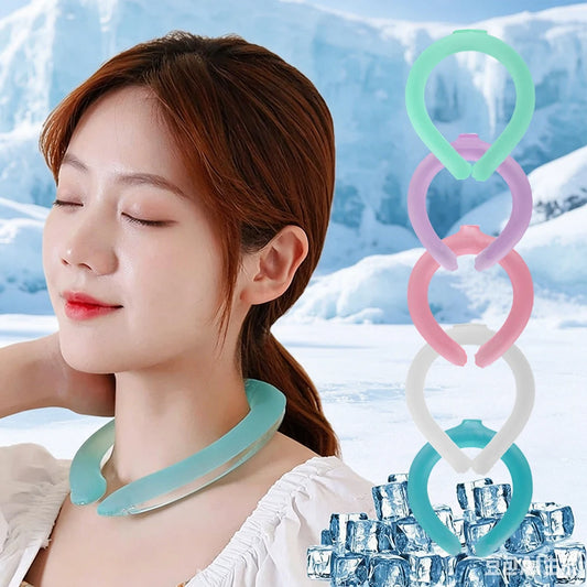 Summer Neck Cooling Ring Portable Reusable Massager Cool Sunstroke Peaceful Pleasures Health and Wellness