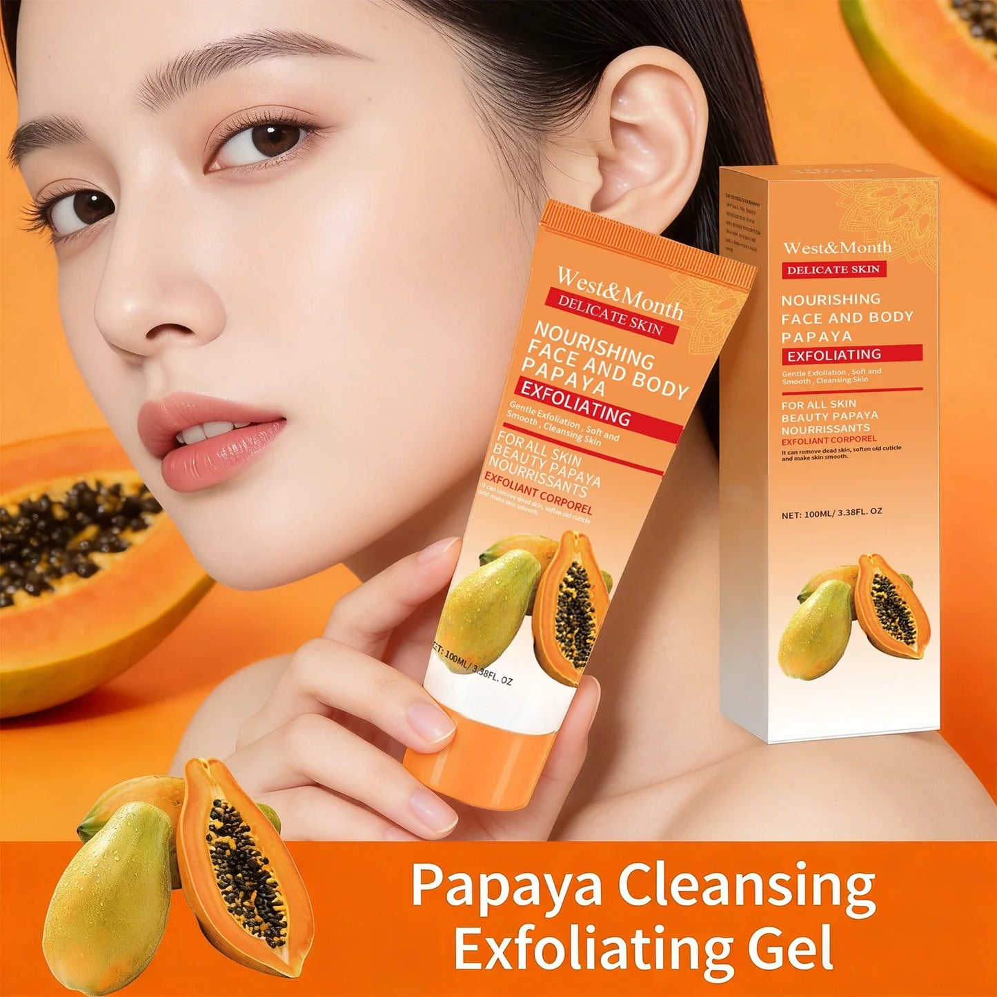 Papaya Exfoliating Gel – Brightening Face & Body Scrub