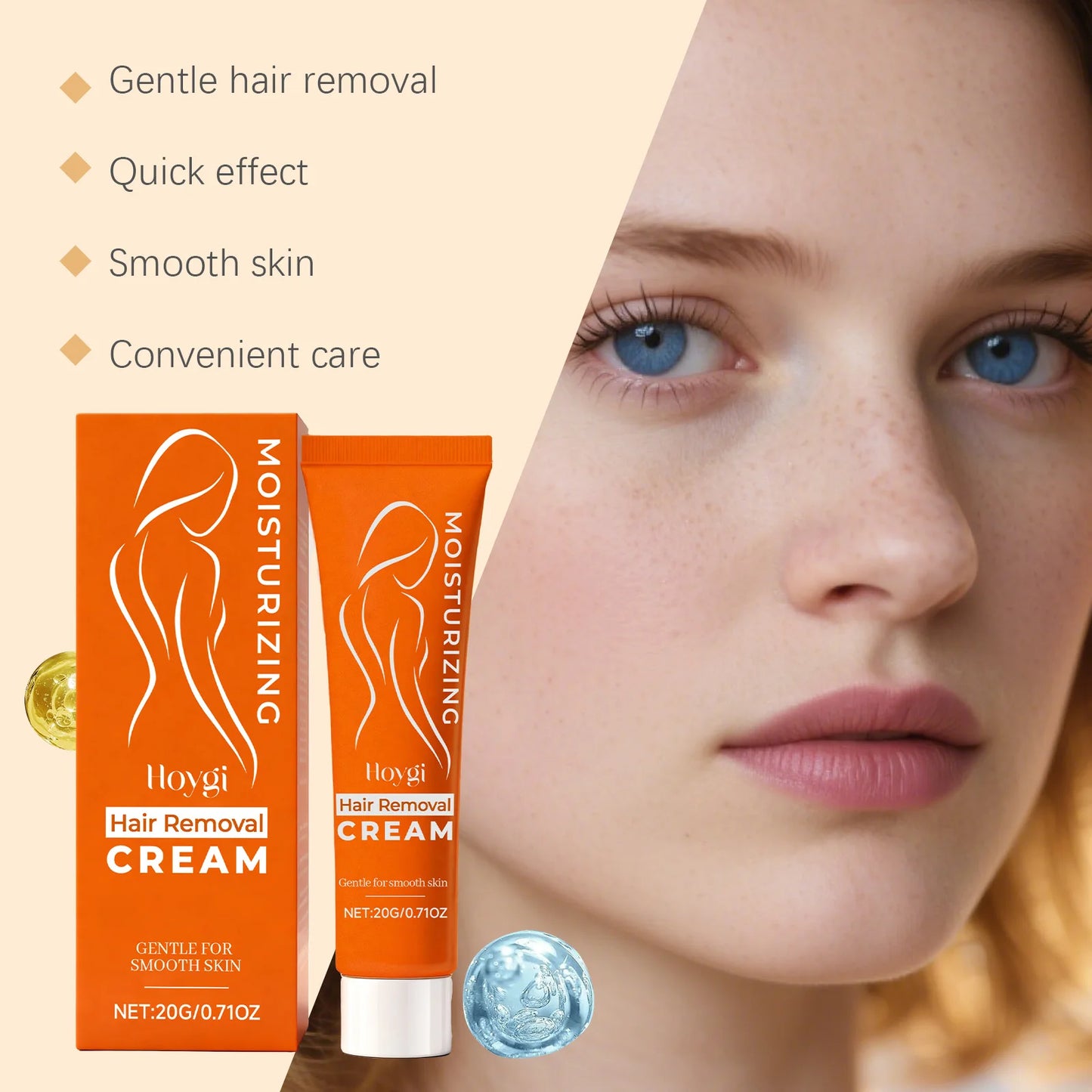 Painless Facial Hair Removal Cream with Shea Butter – Women