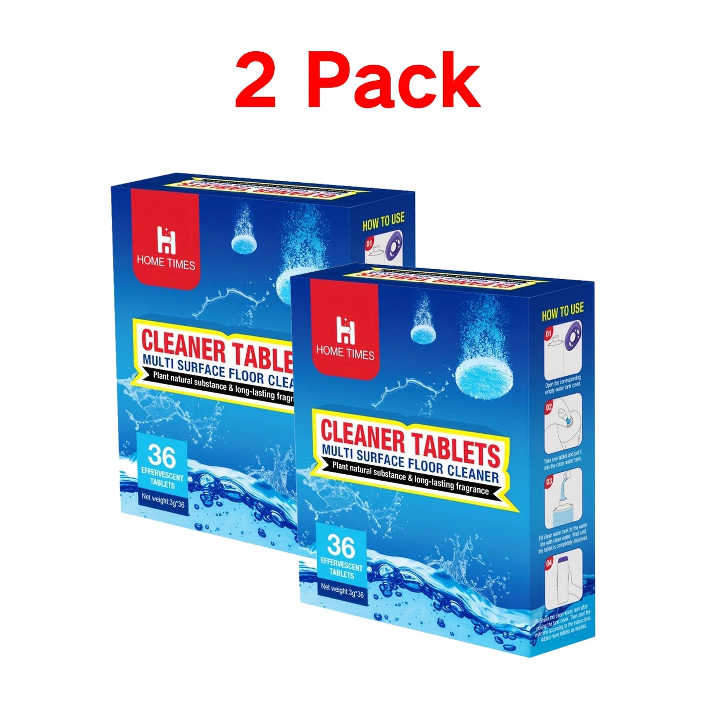 Hard Floor Cleaner Tablets - Pre-Measured Dissolvable Tablets for Hardwood, Tile and Vinyl Floors.Used For Stain Remove Peaceful Pleasures Health and Wellness 2 Pack
