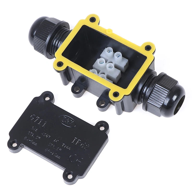 2 Way Waterproof Electrical Junction Box For Outdoor Lighting Cable IP68 Peaceful Pleasures Health and Wellness One Size