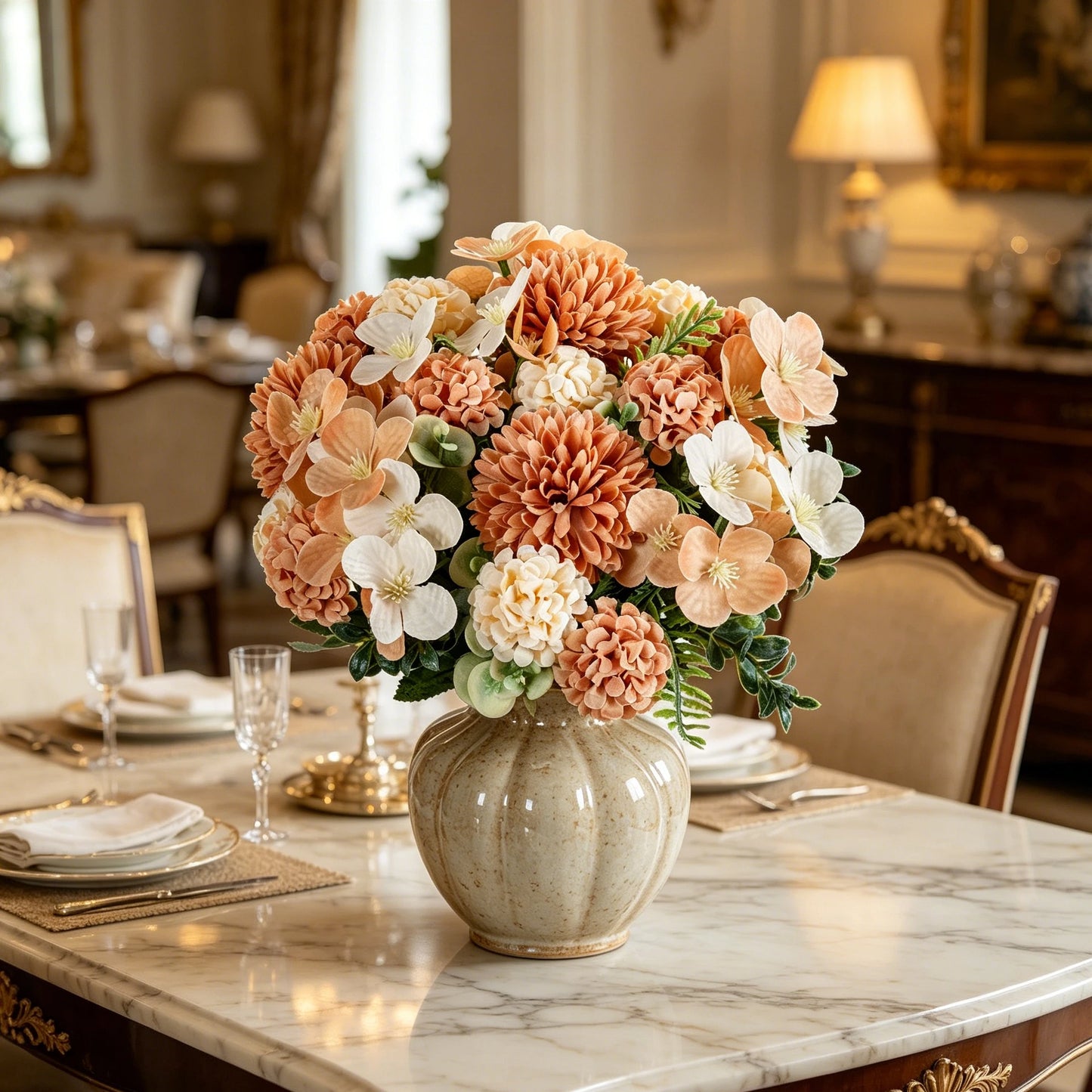 Artificial Silk Chrysanthemum Hydrangea Bouquet | Wedding & Home