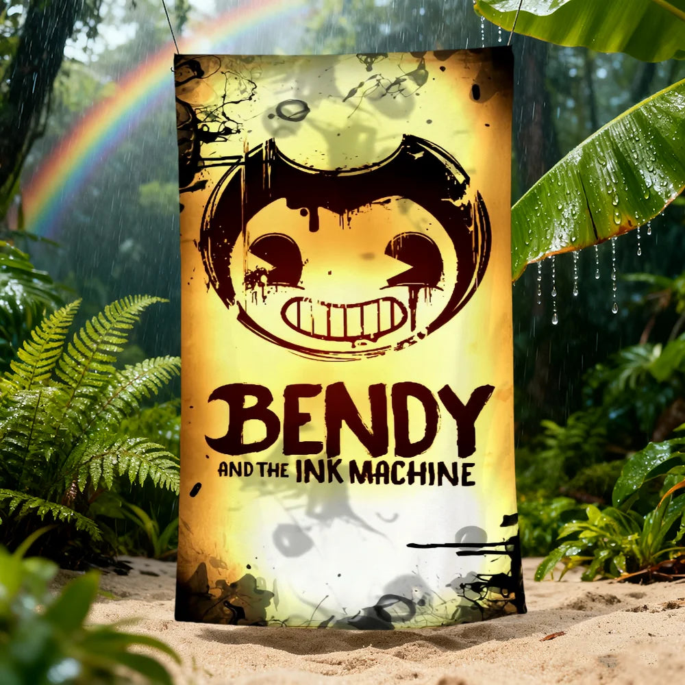 Bendy & the Ink Machine Quick-Dry Beach Towel | 11 Sizes Quick-Dry Beach Towel Peaceful Pleasures Health and Wellness