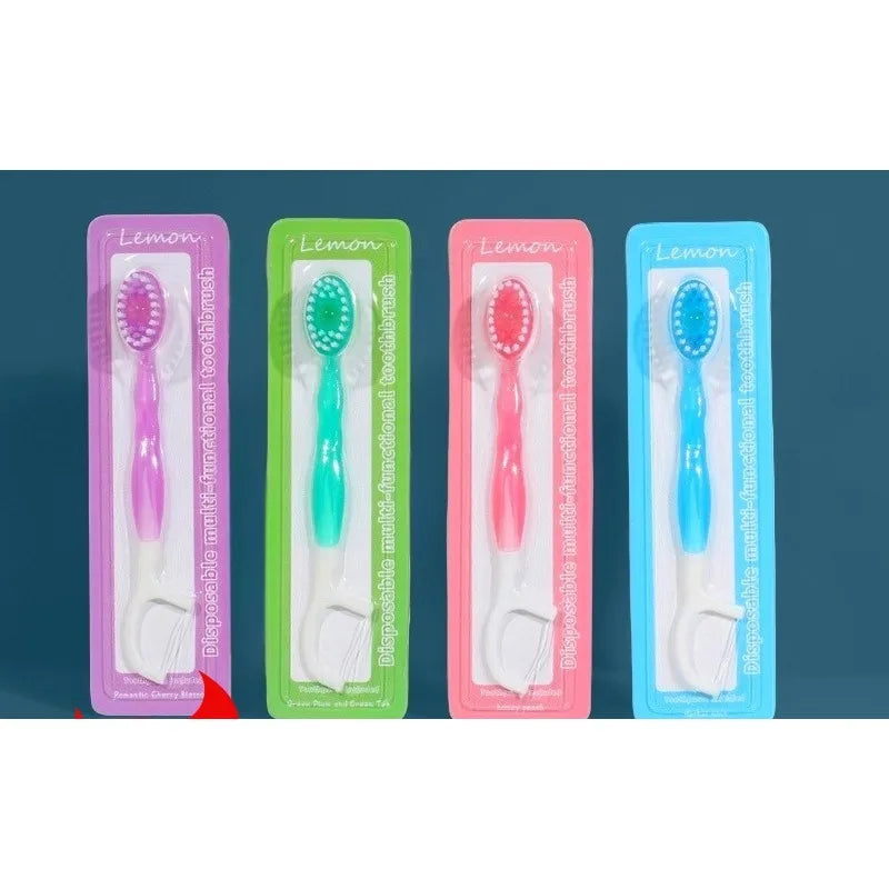 4-in-1 Disposable Portable Toothbrush | Travel Dental Care Kit