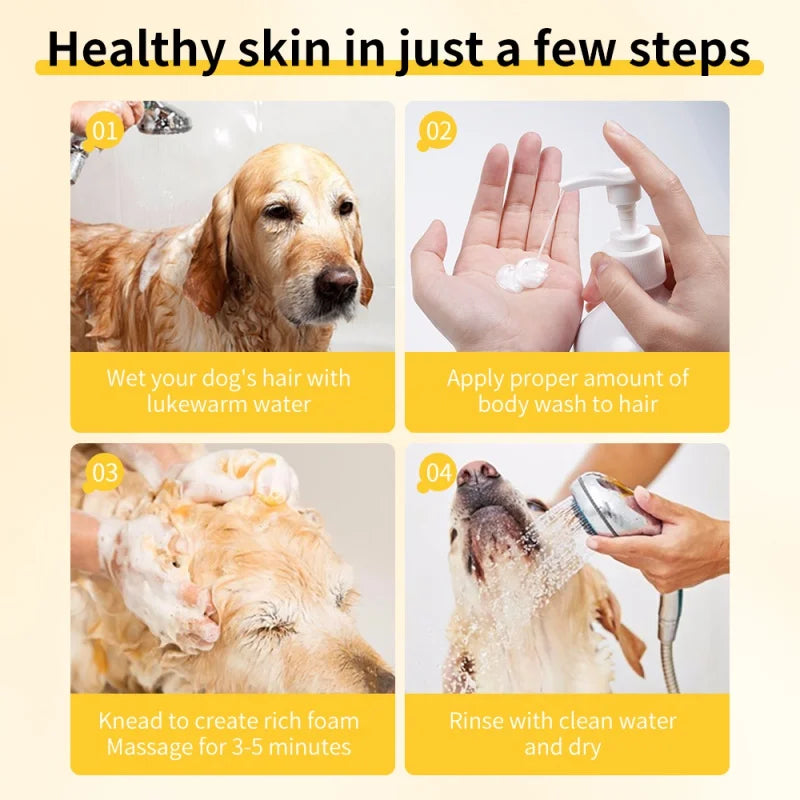 Dog Shampoo Conditioner Pet Bath Pet Shower Gel Soft General Bathing Supplies Sterilization Deodorant Fragrant Itching 500ML Peaceful Pleasures Health and Wellness