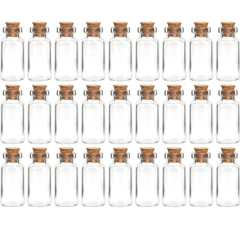 10-Pack Mini Glass Bottles with Cork Stoppers | Spell Jars & Vials