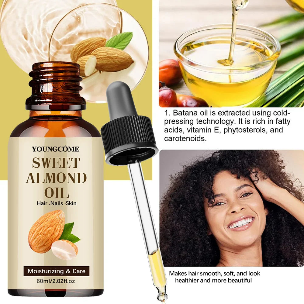 YOUNGCOME Sweet Almond Oil – Hair, Face & Body Moisturizer