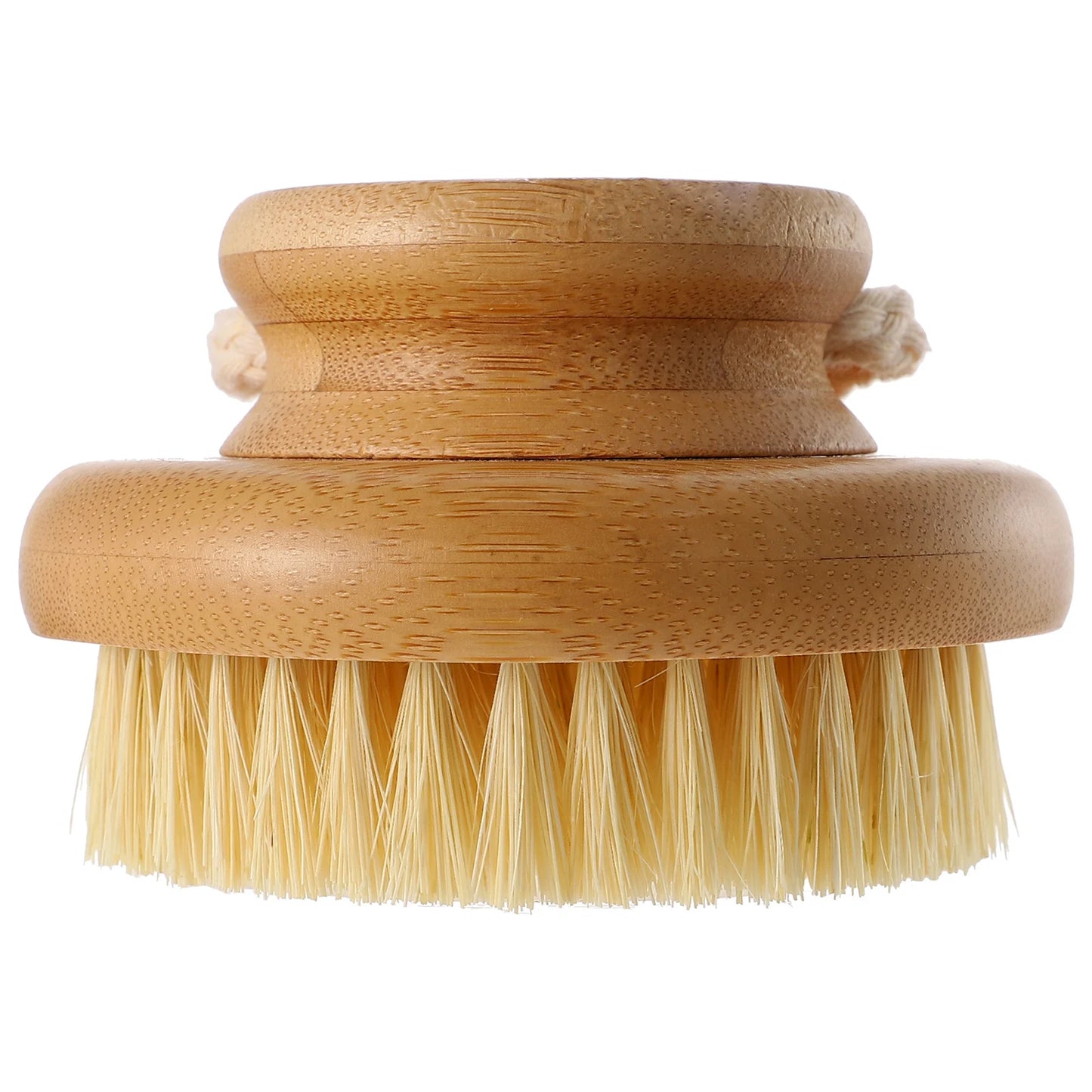 Exfoliating Round Bamboo Bath Brush – Body Scrubber & Massager