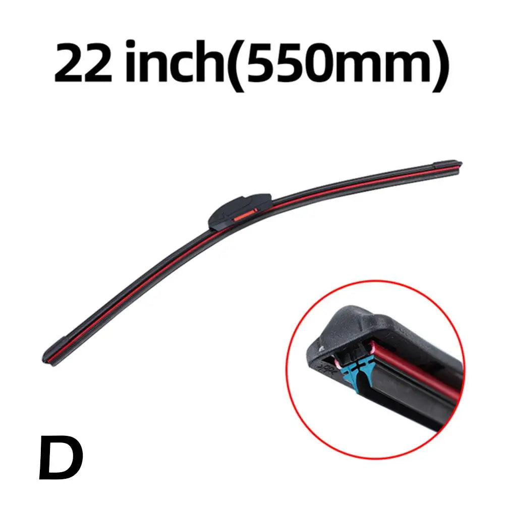 Car Windshield Wiper Blades Universal Water Repellent Wiper Blades Soft Double Layer Rubber Frameless Bracketless Car Wipers Peaceful Pleasures Health and Wellness D