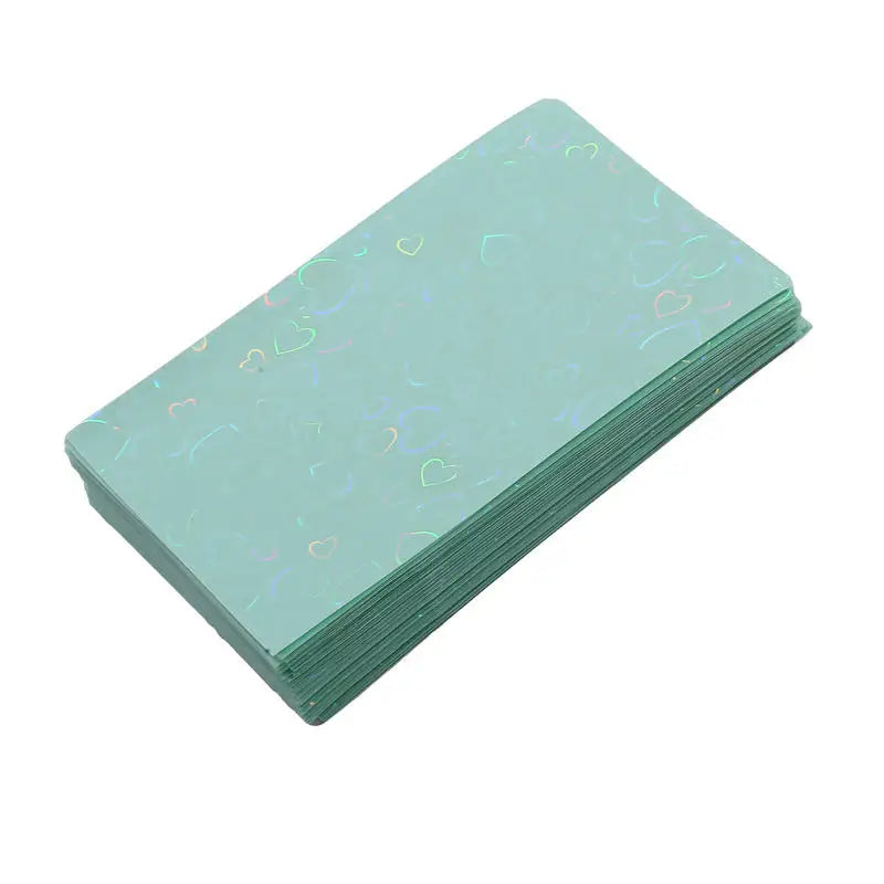 50Pcs/Pack Holographic Heart Kpop Photocard Sleeves Double Layer Matte Card Protector for Photo Cards Album Collectibles Peaceful Pleasures Health and Wellness green