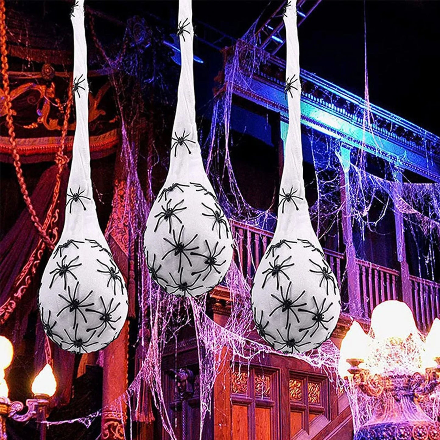 3-Pack Halloween Lighted Spider Egg Sacs | Indoor & Outdoor Decor