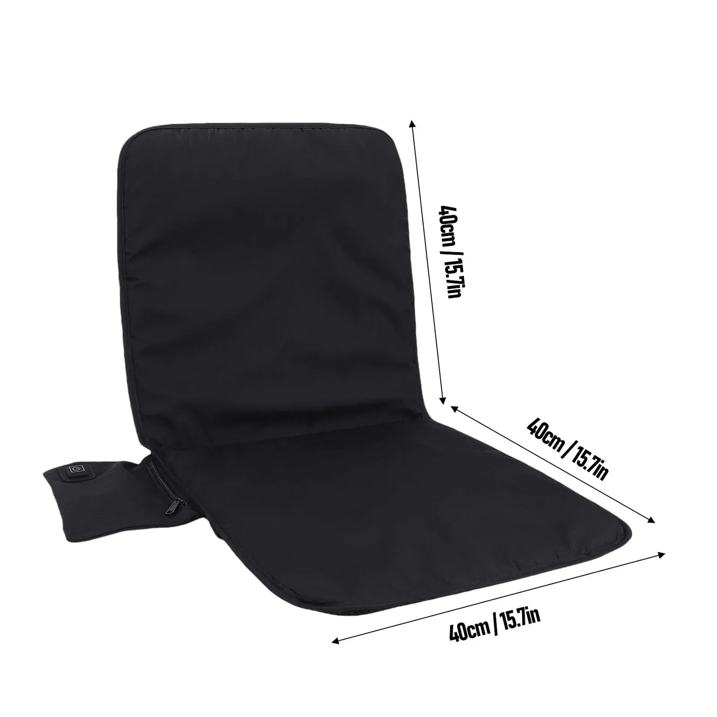 Heated Seat Cushion Black USB Pad 3 Heat Settings Outdoor Camping