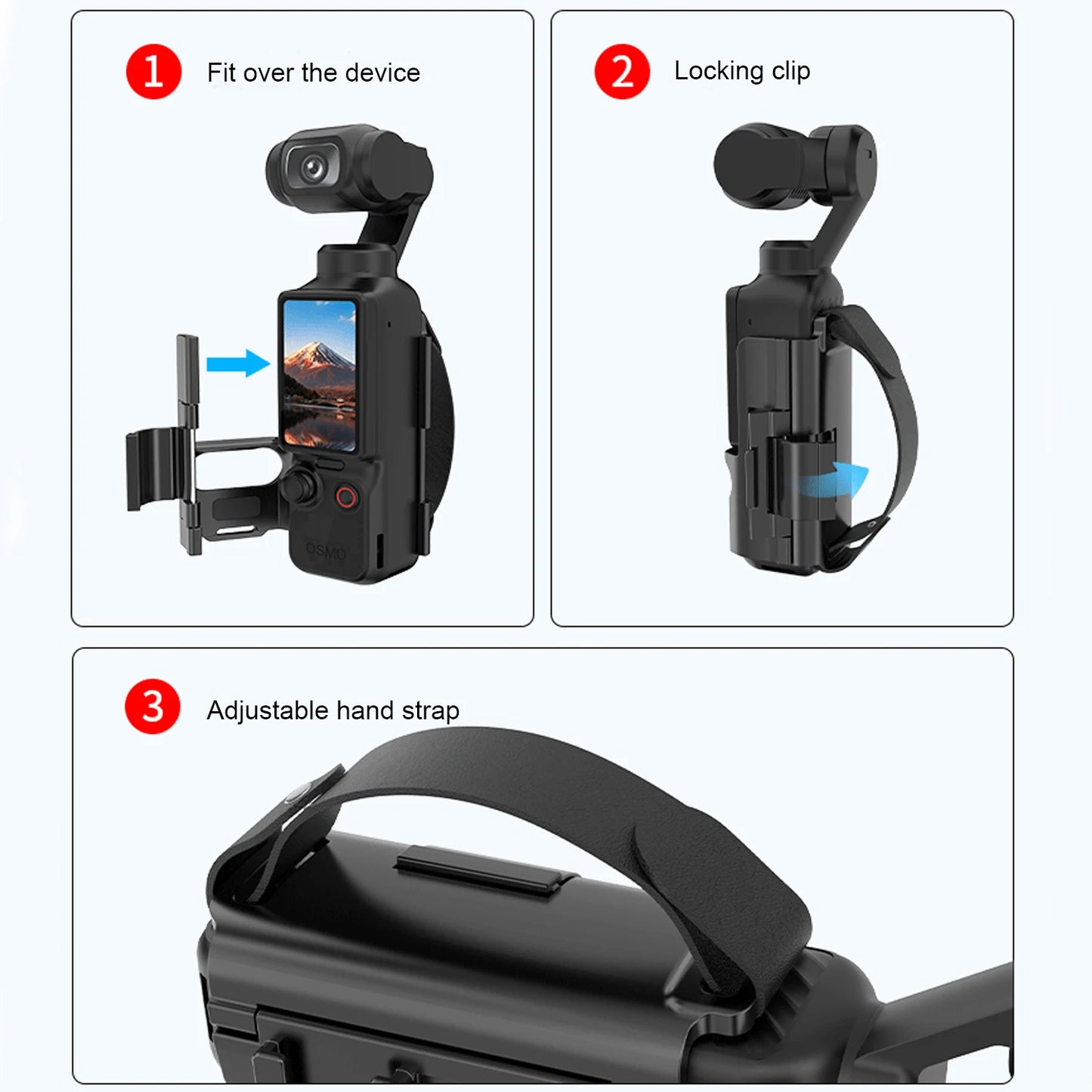 For DJI Osmo Pocket 4/3 Expansion Strap Mount With Cold Shoe Port Anti Slip Wrist Strap Snap On Lock For Pocket 4 Gimbal Camera Peaceful Pleasures Health and Wellness