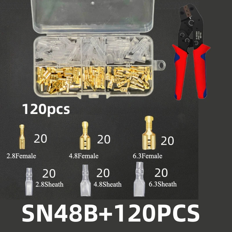 New 20/270/315/450/600/900pcs Cold-pressed Terminal Blocks Male And Female Docking 2 .8/4.8/6.3 Peaceful Pleasures Health and Wellness