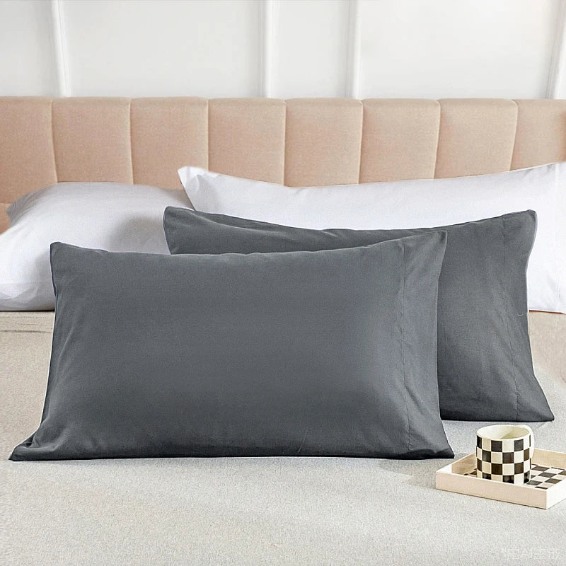 Battilo 2pcs Solid Envelope Pillowcases Queen King Size Pillowcover Soft&Breathab Microfiber Cushion Cover For Bed Hotel Bedding Peaceful Pleasures Health and Wellness