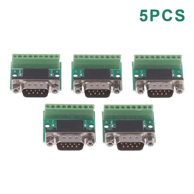 New 5Pcs DB9 Male Female Adapter Signals Terminal Module RS232 RS485 Serial To Terminal 9-Pin 9-Hole Connector Peaceful Pleasures Health and Wellness B