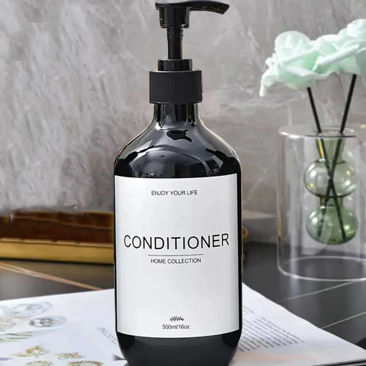 Refillable Shampoo & Body Wash Dispenser Set – 3×500ml Bottles