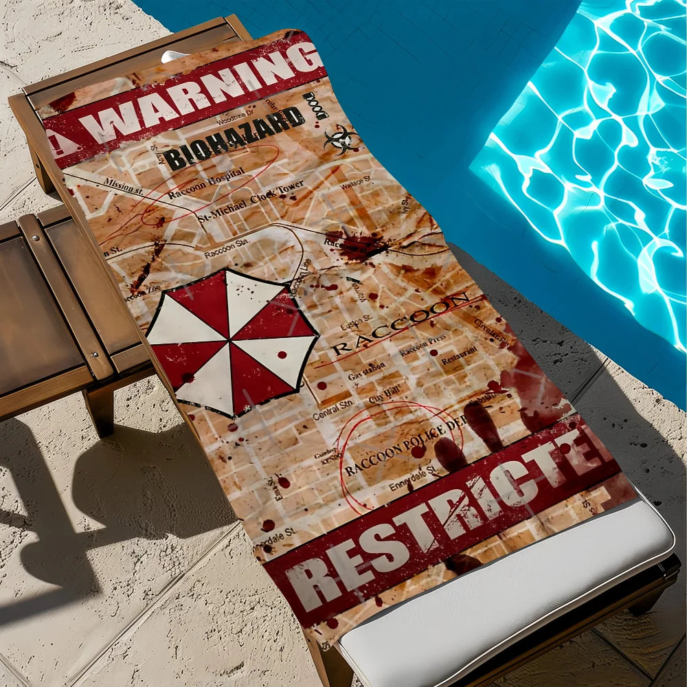 Resident Evil Quick-Dry Beach Towel | Travel, Gym & Camping Quick-Dry Beach Towel Peaceful Pleasures Health and Wellness z2 STJ70x140CM