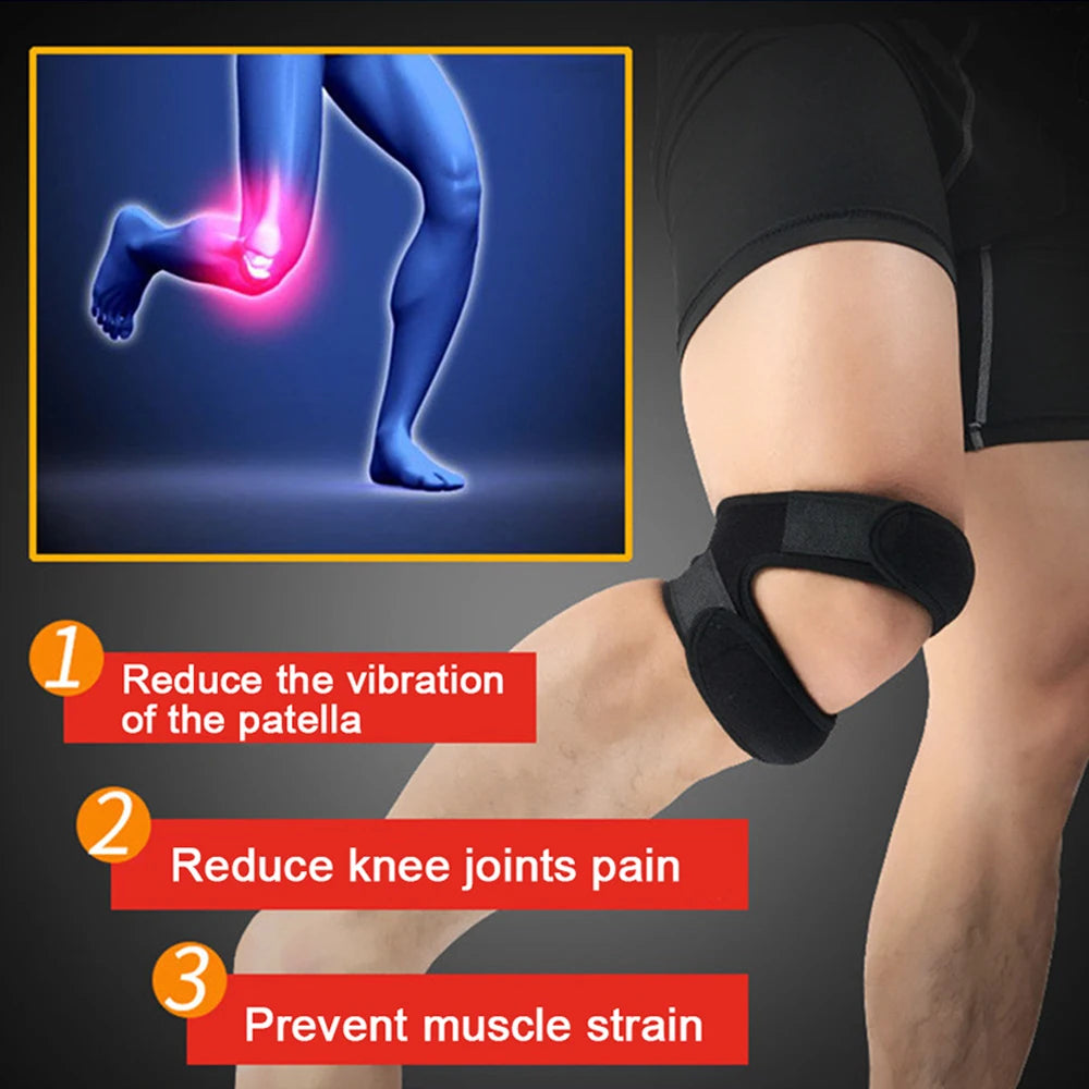 1PCS Dual Patella Knee Brace Support Strap – Adjustable Neoprene Knee Band for Arthritis, Golf, Running – Men & Women Peaceful Pleasures Health and Wellness