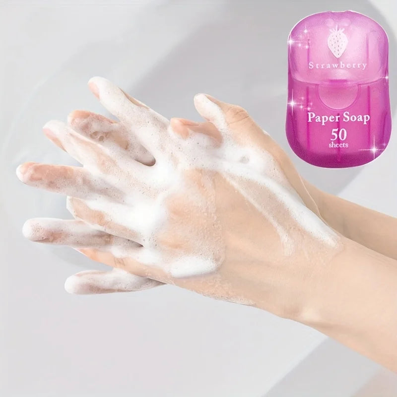 Paper soap, portable soap tablets, suction cardboard soap, 6 colors, 6 flavors, 50 tablets, disposable hand washing travel soap Peaceful Pleasures Health and Wellness