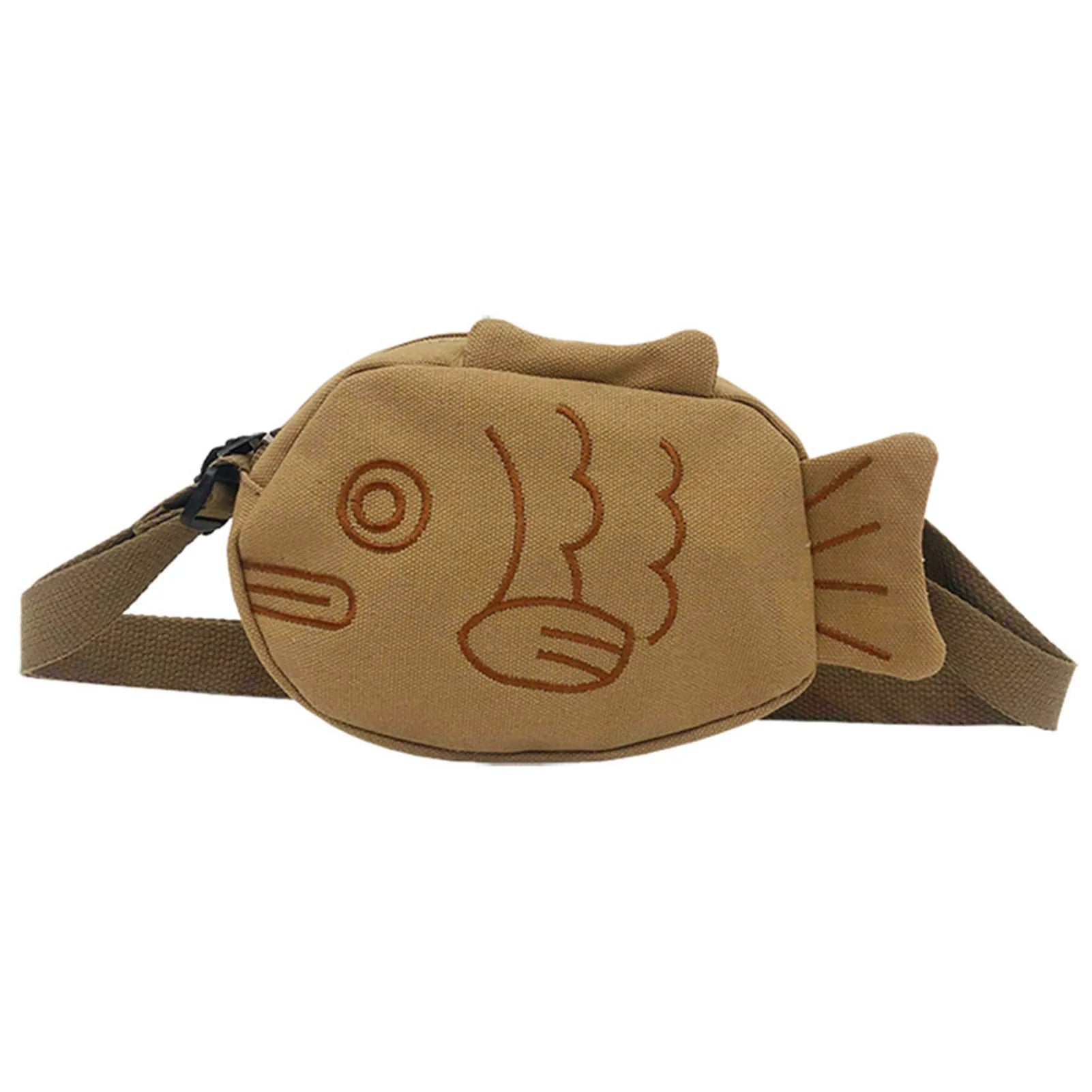 Kawaii Ugly Cute Fish Crossbody Bag Exquisite Creative Sling Bag Crossbody Purse for Daily Use & Gift Peaceful Pleasures Health and Wellness Taupe