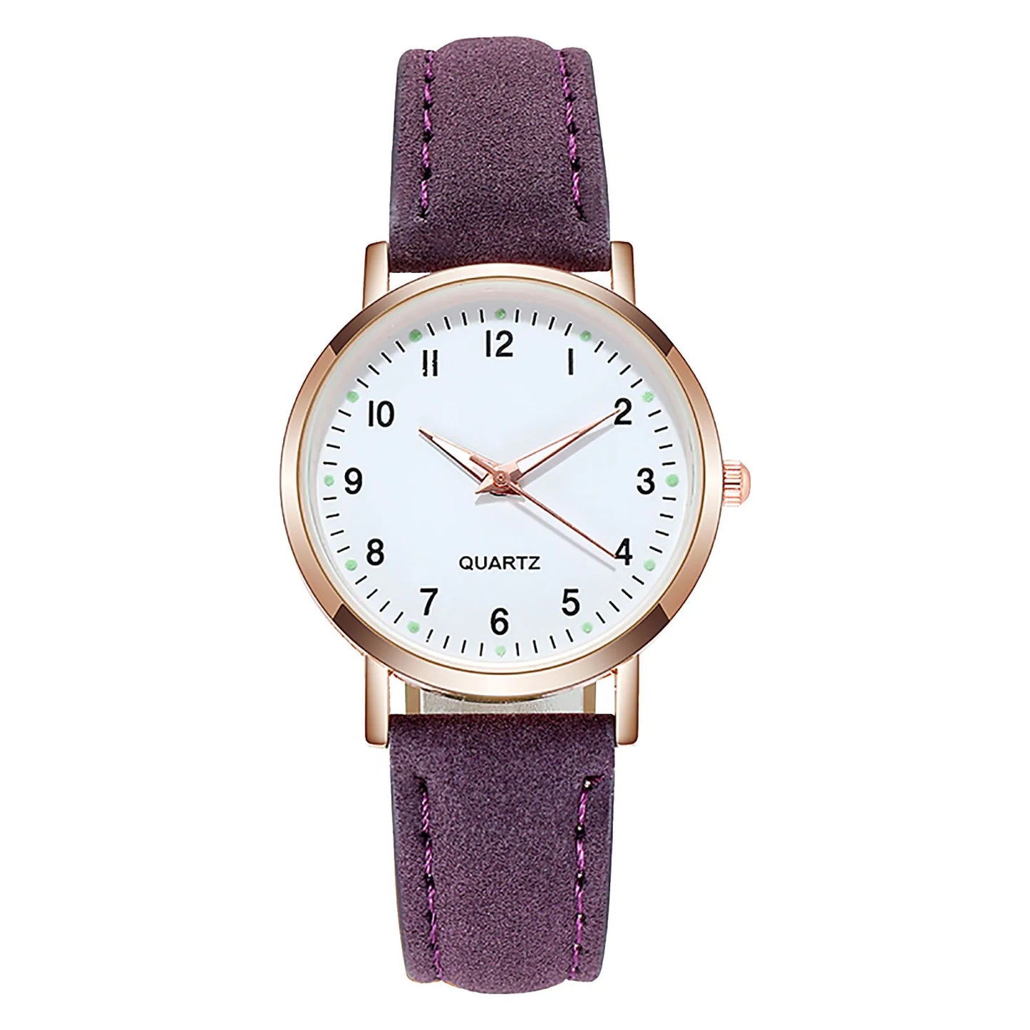 Women's Diamond-Studded Luminous Retro Quartz Watch | Leather Strap