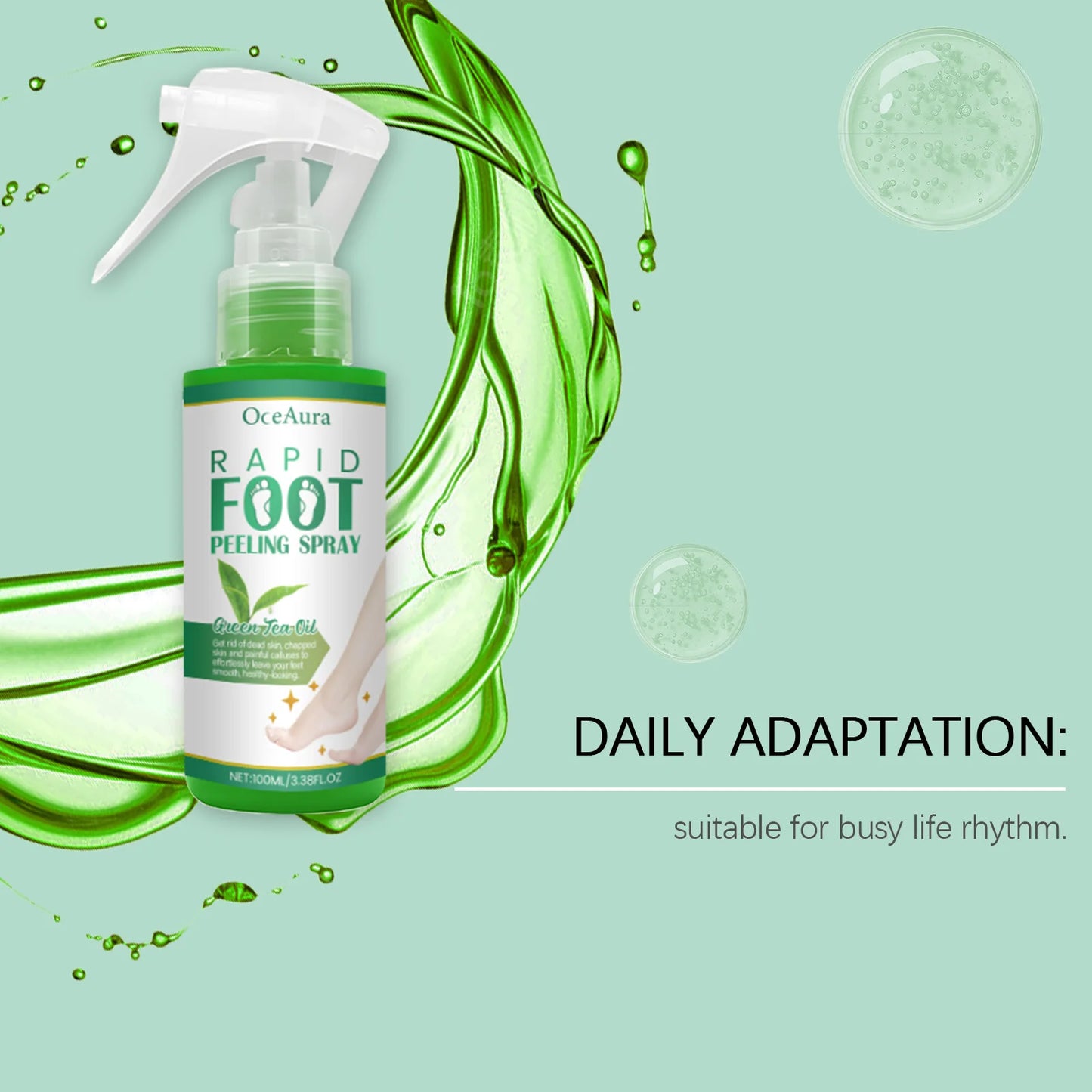 OceAura Foot Exfoliating Softening Spray 100ml | Callus Remover