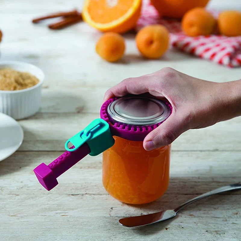 Zipper shape can opener household kitchen multifunctional durable silicone non-slip lid opener labor-saving jar opener canister Peaceful Pleasures Health and Wellness