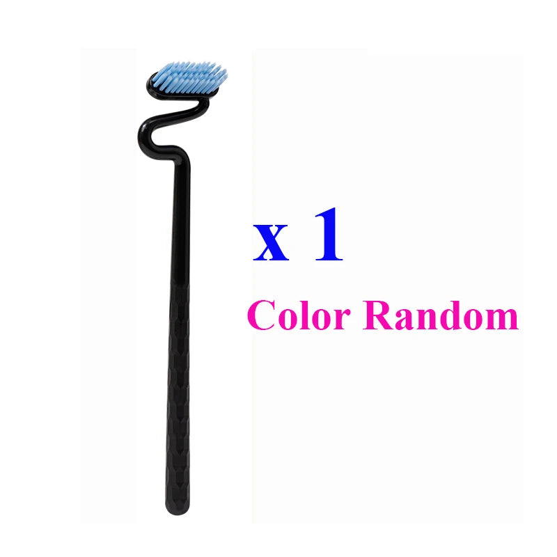 Adult Soft Bristle Wide Head S Shape Vertical Bass Toothbrush 4 Pack Oral Care Premium Manual Dental Brush Teeth Cleaning Tools Peaceful Pleasures Health and Wellness 1pcs color random