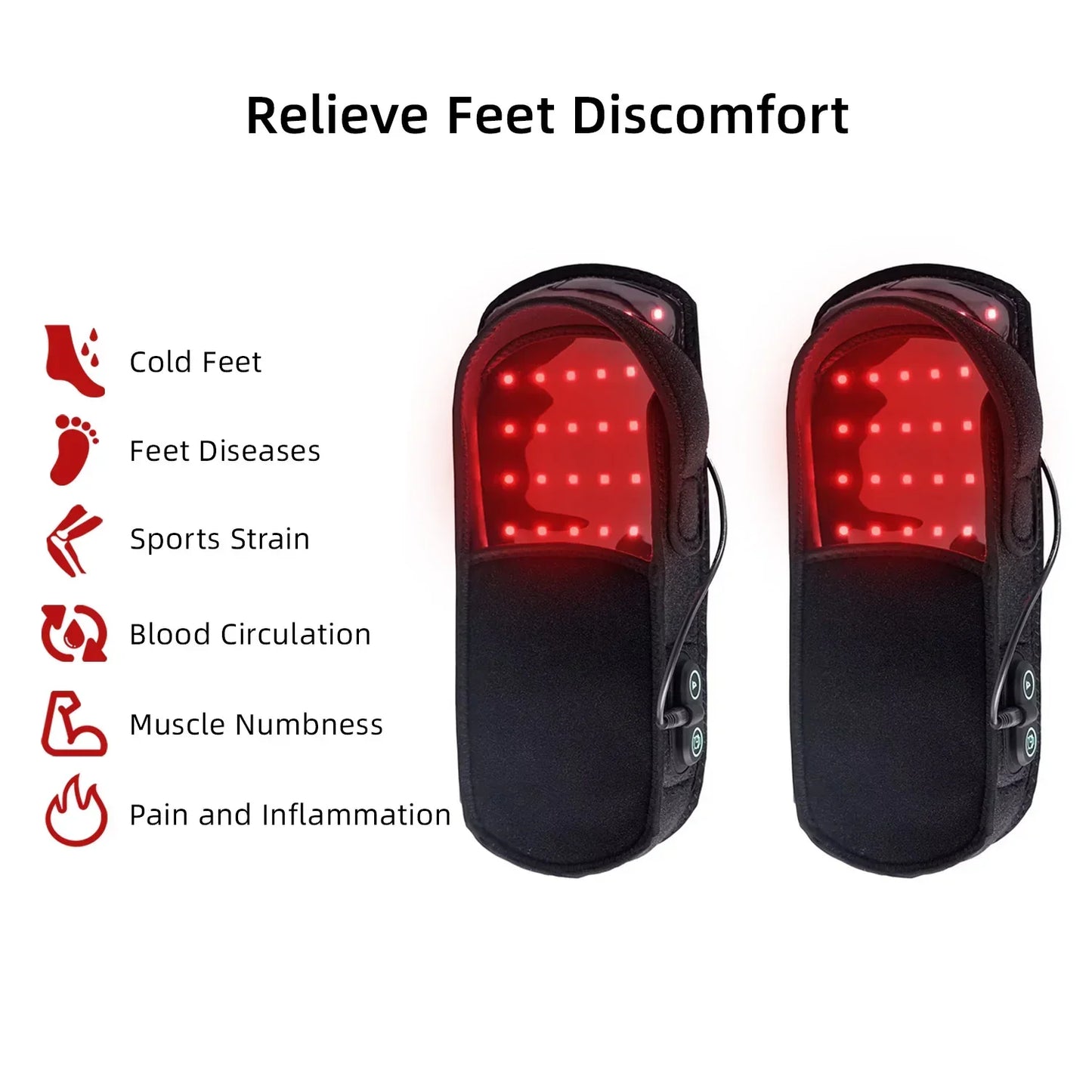 Red Light Infrared Therapy Slippers 660nm 850nm | Foot Pain Relief