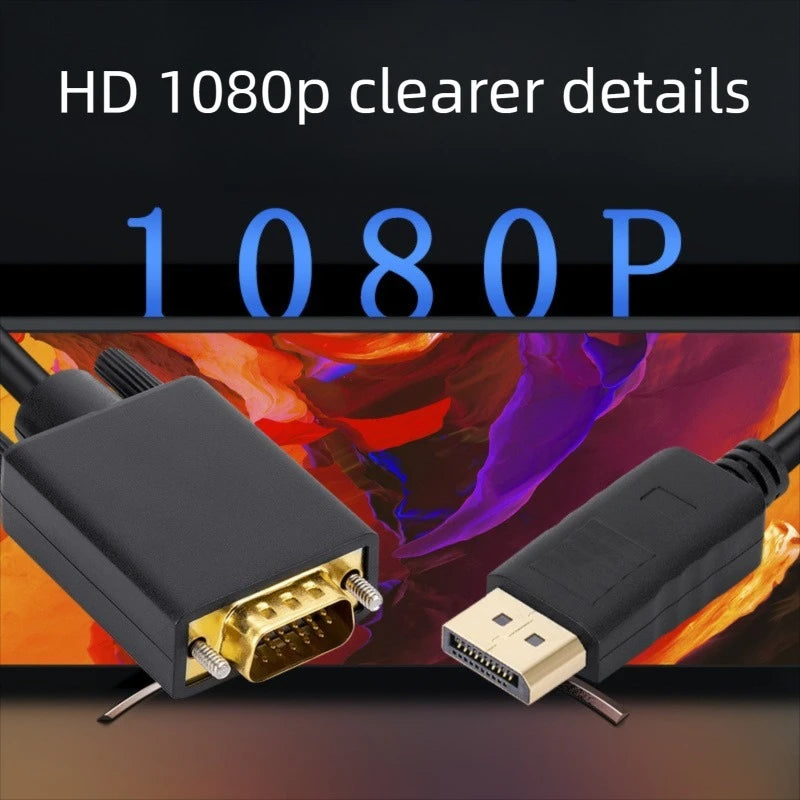 DisplayPort to VGA Cable DisplayPort to VGA Adapter Conversion HD Video Cable For TV Monitor Laptop Computer Projector 1080P Peaceful Pleasures Health and Wellness
