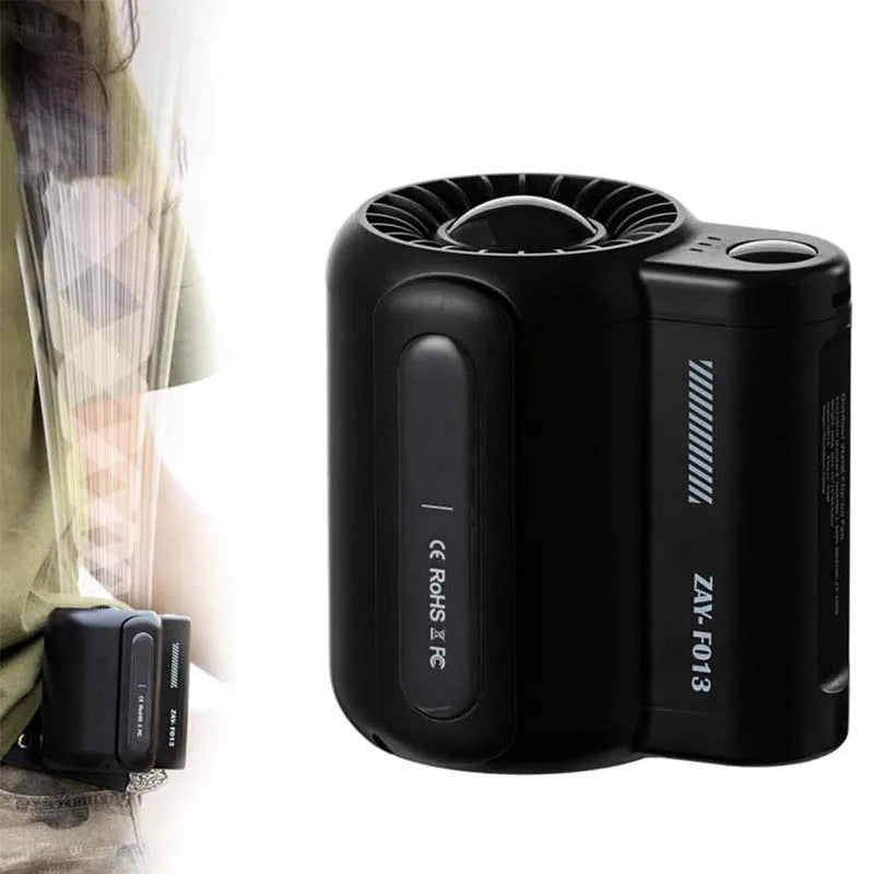 Portable Waist Clip Fan Rechargeable Battery Operated Powered Fan Wearable Body Belt Fan For Working Hiking Fishing,Camping Peaceful Pleasures Health and Wellness